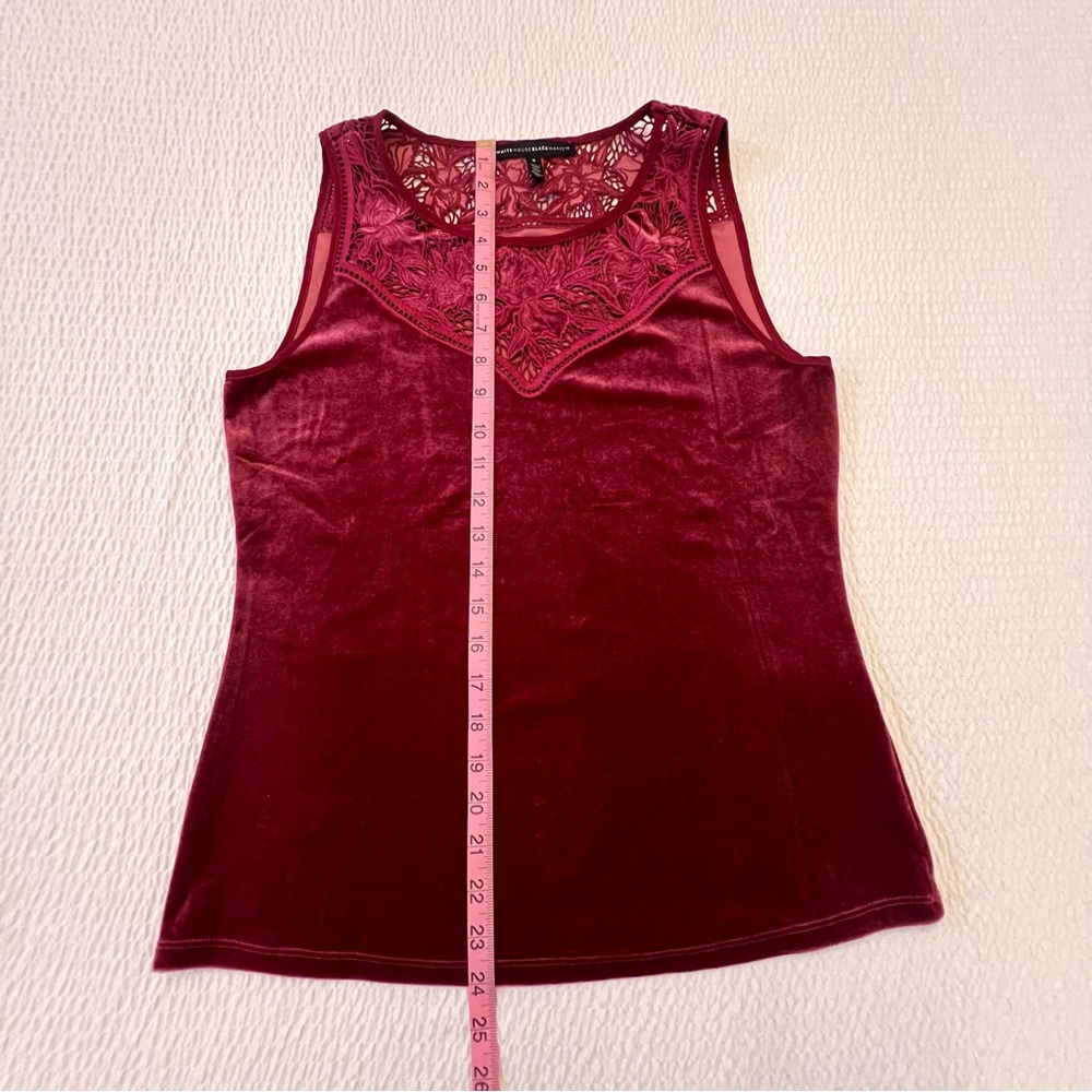 White House Black Market Velvet Lace Cami Small